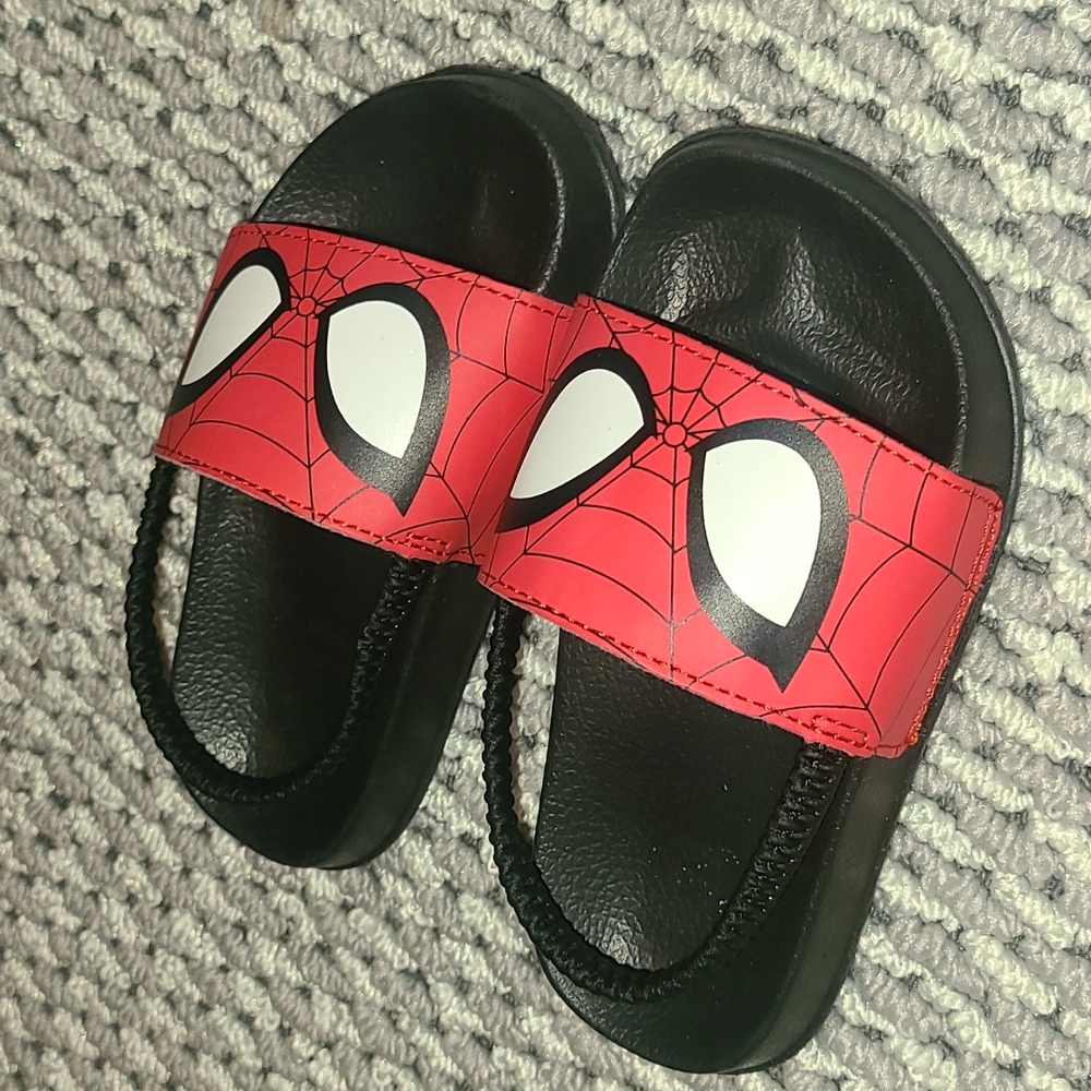 Marvel Spiderman Sandals Slides Flip Flops Kids Toddler | Size 8